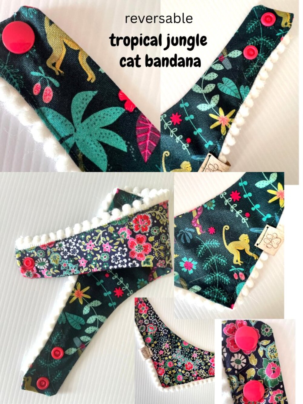 NWT Reversable Rainbow Bandana for Cats